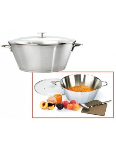 Bassine à confiture 34 cm inox induction brillant des détails fins