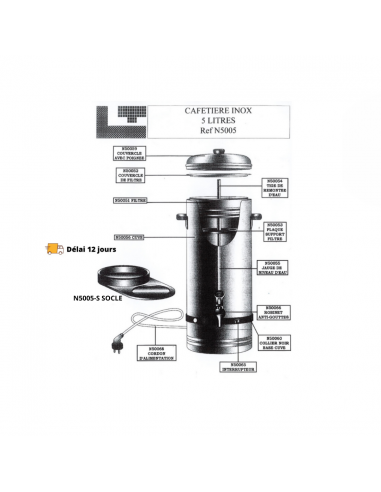 Pièces détachées cafetière Tellier N 5005 prix pour 