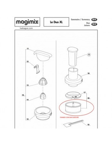 Panier centrifugeuse Duo Plus XL Magimix Les magasins à Paris et en Île-de-France