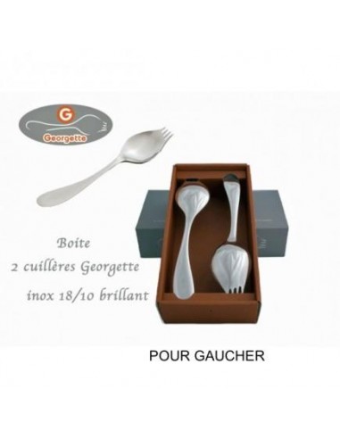 Coffret 2 ou 6 Georgettes inox brillant gaucher commande en ligne