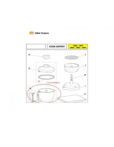 Cuve inox robot Cook Expert Magimix hantent personnes