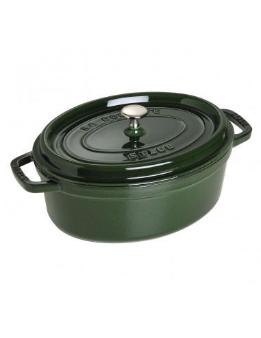 Cocotte 29 cm, Ovale, Basilic, Fonte - Staub Faites des économies