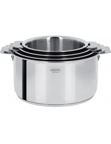 Série de 4 casseroles Casteline amovibles de 14 à 20 cm avec ses 2 poignées zenith 03 de technologie