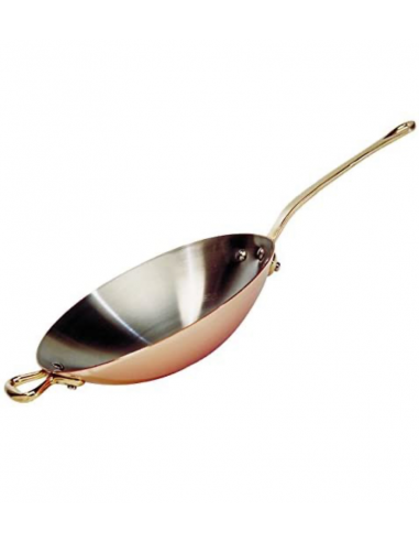 Wok cuivre-inox a queue laiton ø 32cm Vous souhaitez 