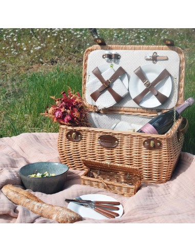 Panier pique-nique en osier naturel et écologique "Trocadéro" - 4 personnes store