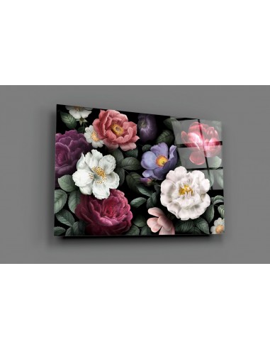 Tableau en verre - Floral Fleurs multicolores 2 - 3 jours ouvrés.