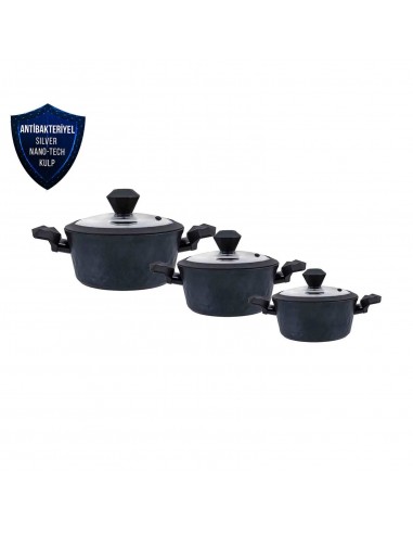 KARACA BIO DIAMOND Set de casseroles poignées antibactériennes 6 pièces (induction) Profitez des Offres !