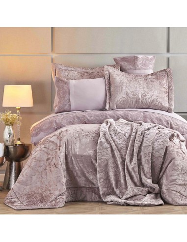 KARACA HOME VALERIA BEST Ensemble de linge de lit complet avec couvre-lit 8 pièces rose Vous souhaitez 